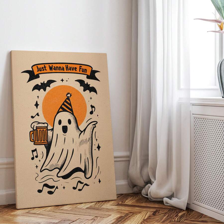 Retro spooky Halloween canvas poster