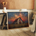 Framed vintage Americana canvas print for farmhouse Independence Day decor