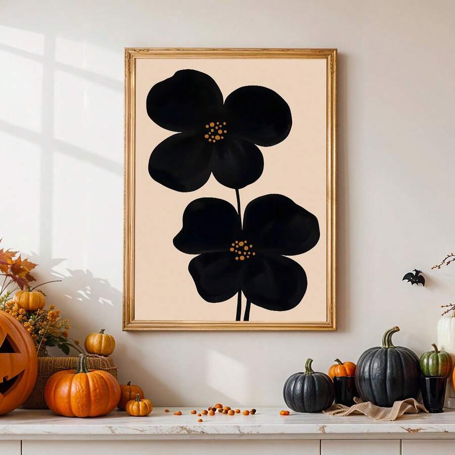 Framed botanical art for neutral bedroom or living room decor