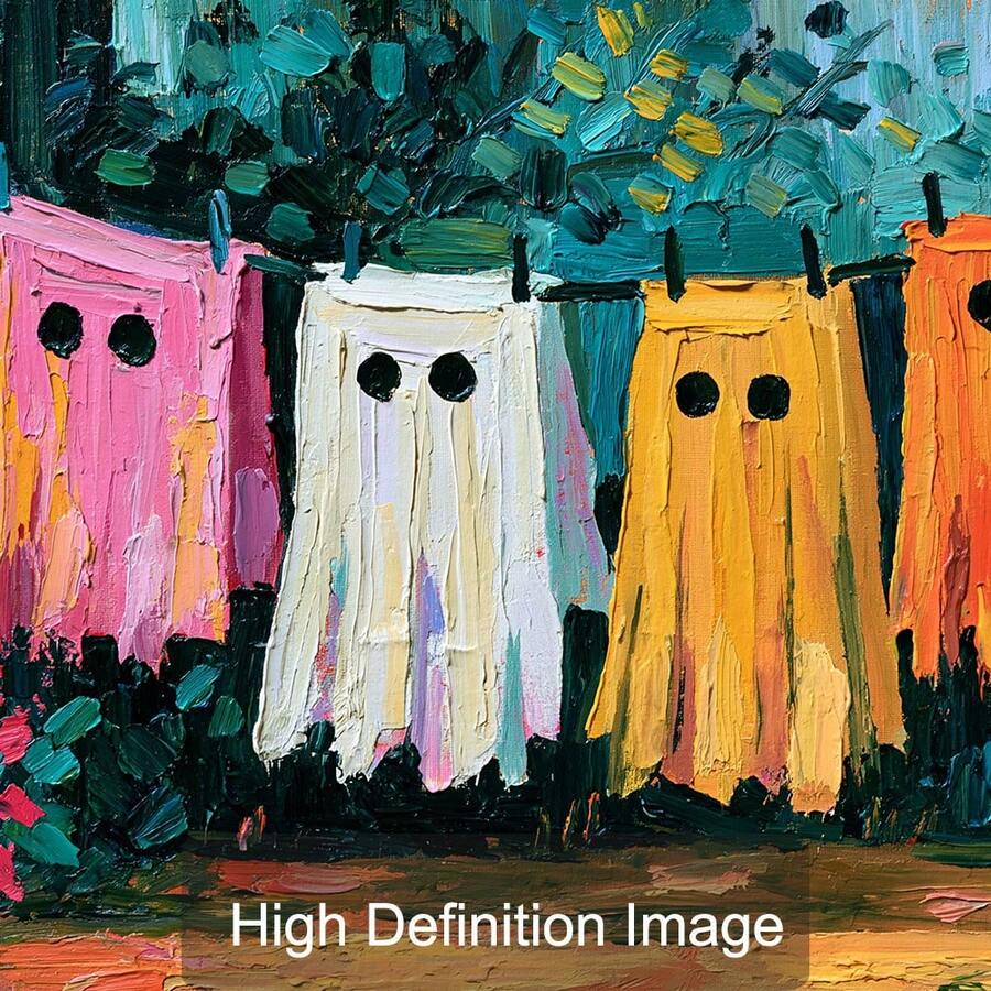 Close up textured ghost laundry canvas art detail