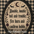 Close up gothic quote poster with bats moon and purple flowers