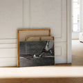 Monochrome soccer kick poster with gallery canvases