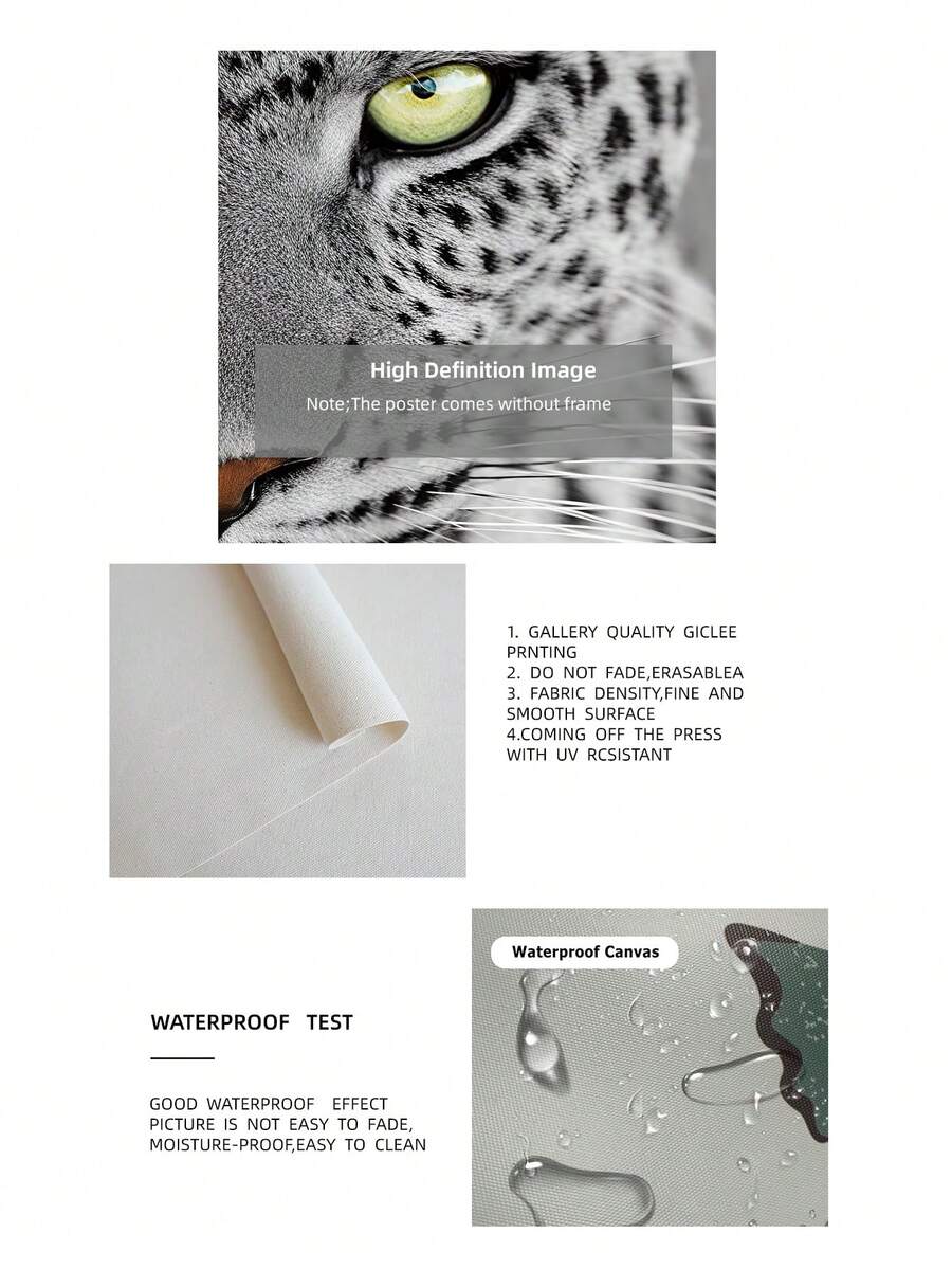 Leopard canvas feature graphic with waterproof test
