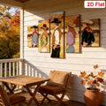 Western wall art set shown as multi panel rustic farmhouse decor