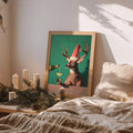 Holiday canvas print styled for cozy Christmas room decor