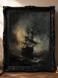 Gothic nautical decor in slim gold and ornate frame mockups