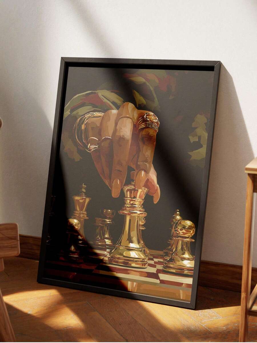 Luxury strategy poster in black bronze and gold palette