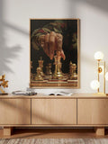 Inspirational chess print styled in wood and black frame mockups