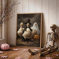 Cute Halloween animals poster in cottagecore wall decor