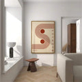 Labeled A and B terracotta geometric canvas design options
