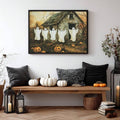 Pumpkin decor canvas poster for farmhouse Halloween display