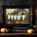 Vintage ghost print styled in rustic fall wall decor