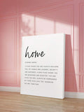 Framed inspirational quote art with cream background