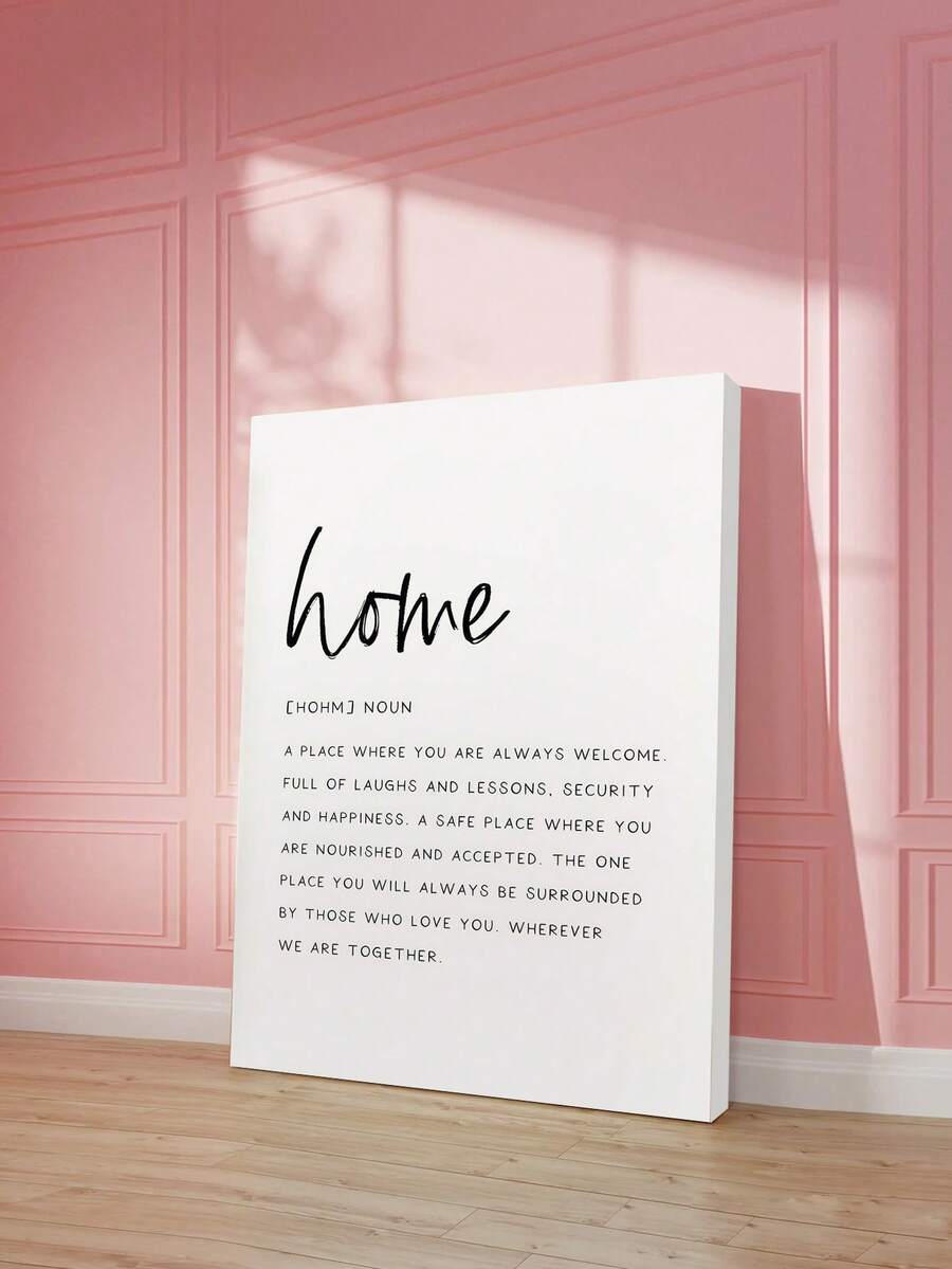 Framed inspirational quote art with cream background