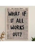 Chicago Times motivational typography wall art displayed with green plants