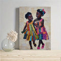 Close view of joyful two girls artwork styled with white flowers