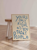 Hand lettered positive quote print styled on modern wall