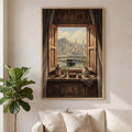 Framed Islamic architecture poster in warm rustic decor