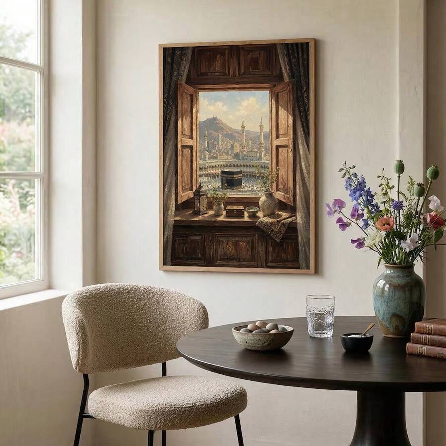Islamic architecture rustic window view canvas poster