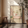 Cottagecore wall art in blush pink cream and sage green