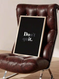Motivational wall art shown in natural wood frame mockup