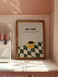 Retro checkerboard cafe canvas decor