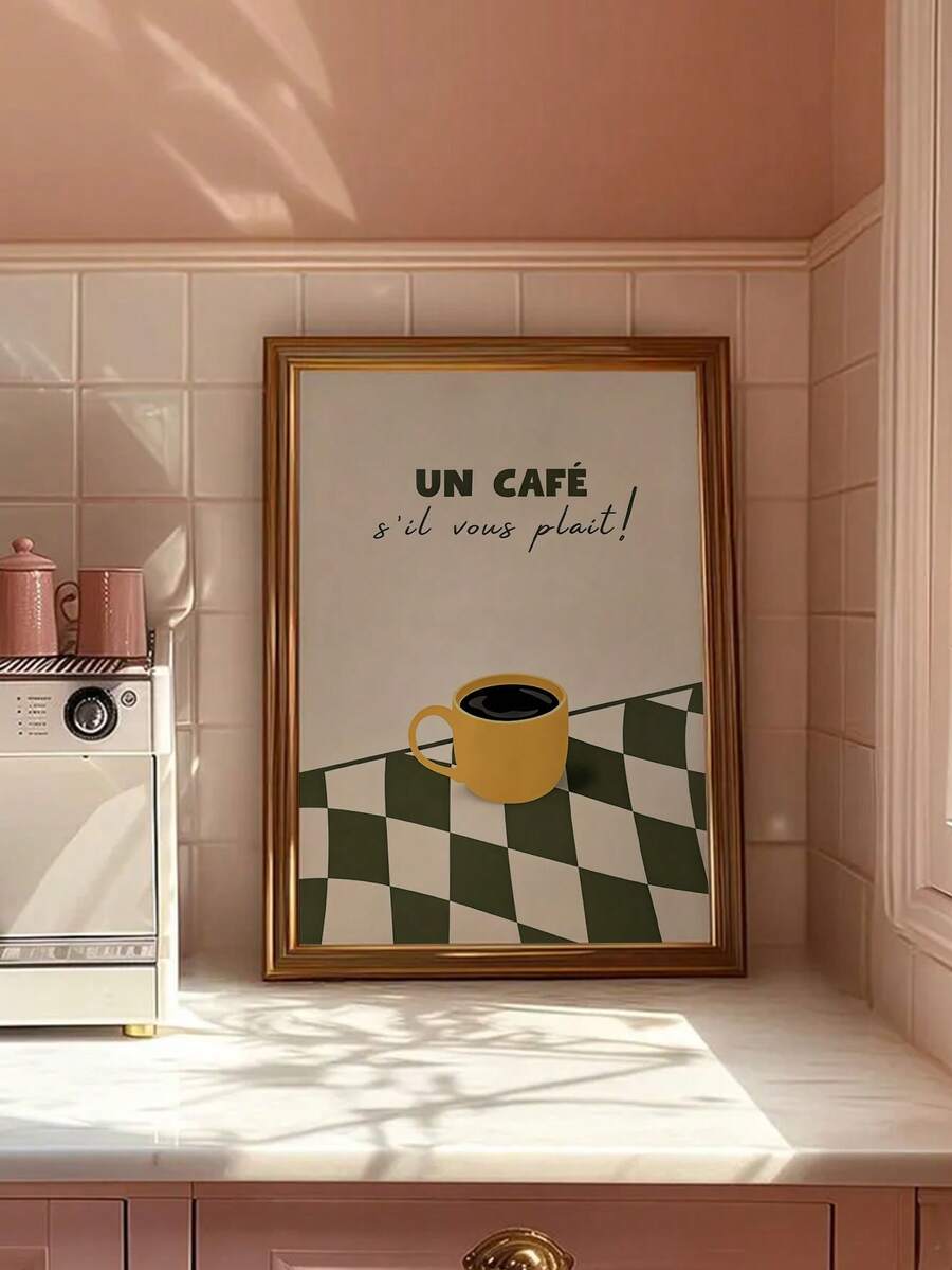Retro checkerboard cafe canvas decor