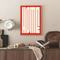Typography wall art styled in a bright modern living space