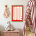 Bold red geometric abstract poster for minimalist decor