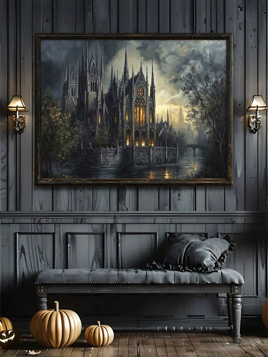 Canvas poster size and display option guide for gothic castle art