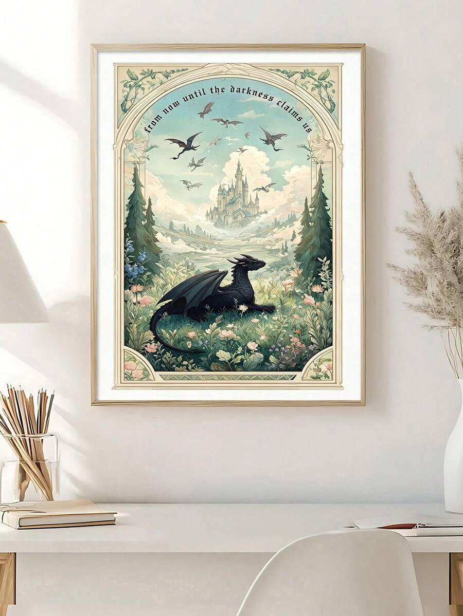 Storybook flower market art for a reading nook