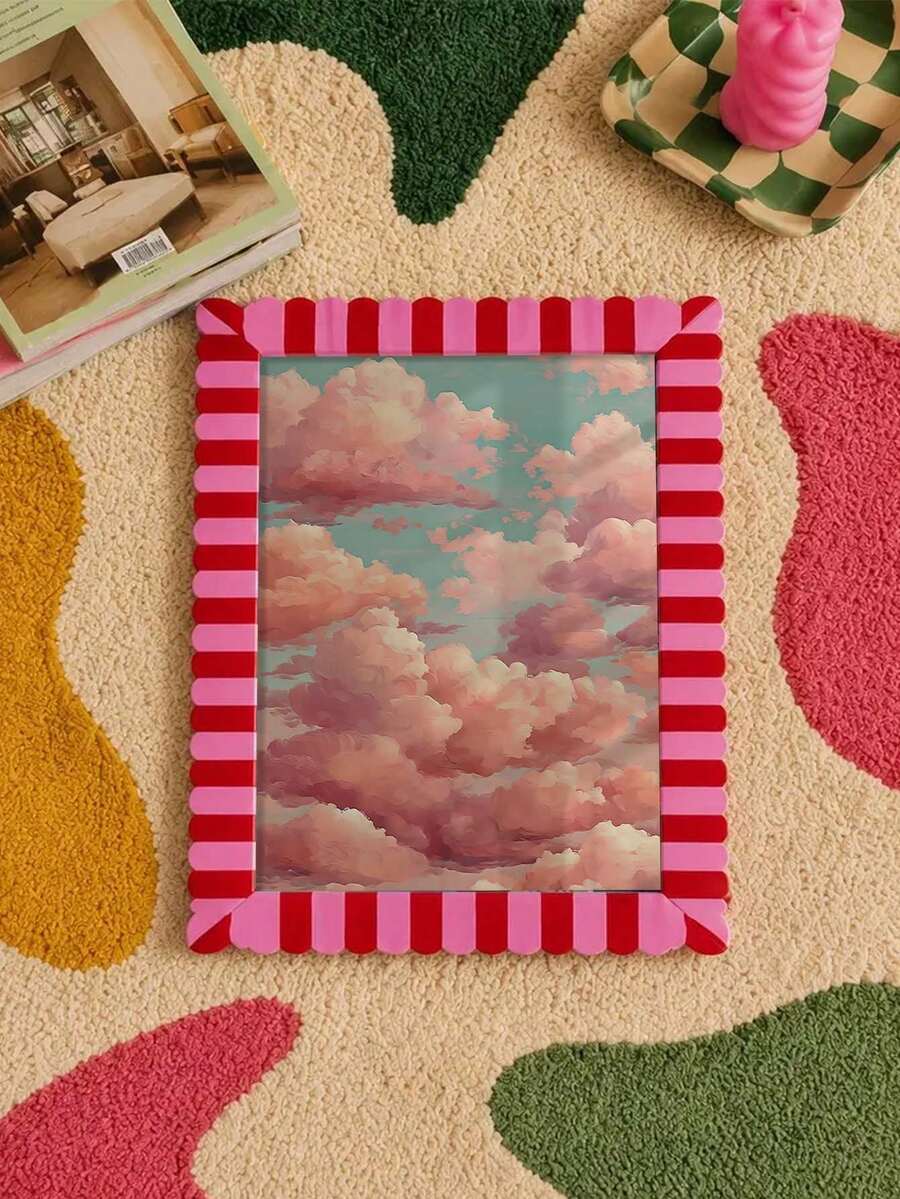 Pink Cloud Sky Oil Painting Vintage Sky Landscape Canvas Poste
