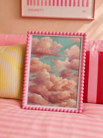 Pink Cloud Sky Oil Painting Vintage Sky Landscape Canvas Poste