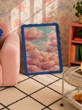 Pink Cloud Sky Oil Painting Vintage Sky Landscape Canvas Poste
