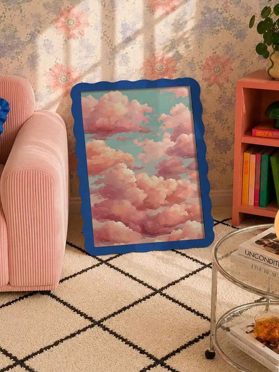 Pink Cloud Sky Oil Painting Vintage Sky Landscape Canvas Poste