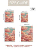 Pink Cloud Sky Oil Painting Vintage Sky Landscape Canvas Poster