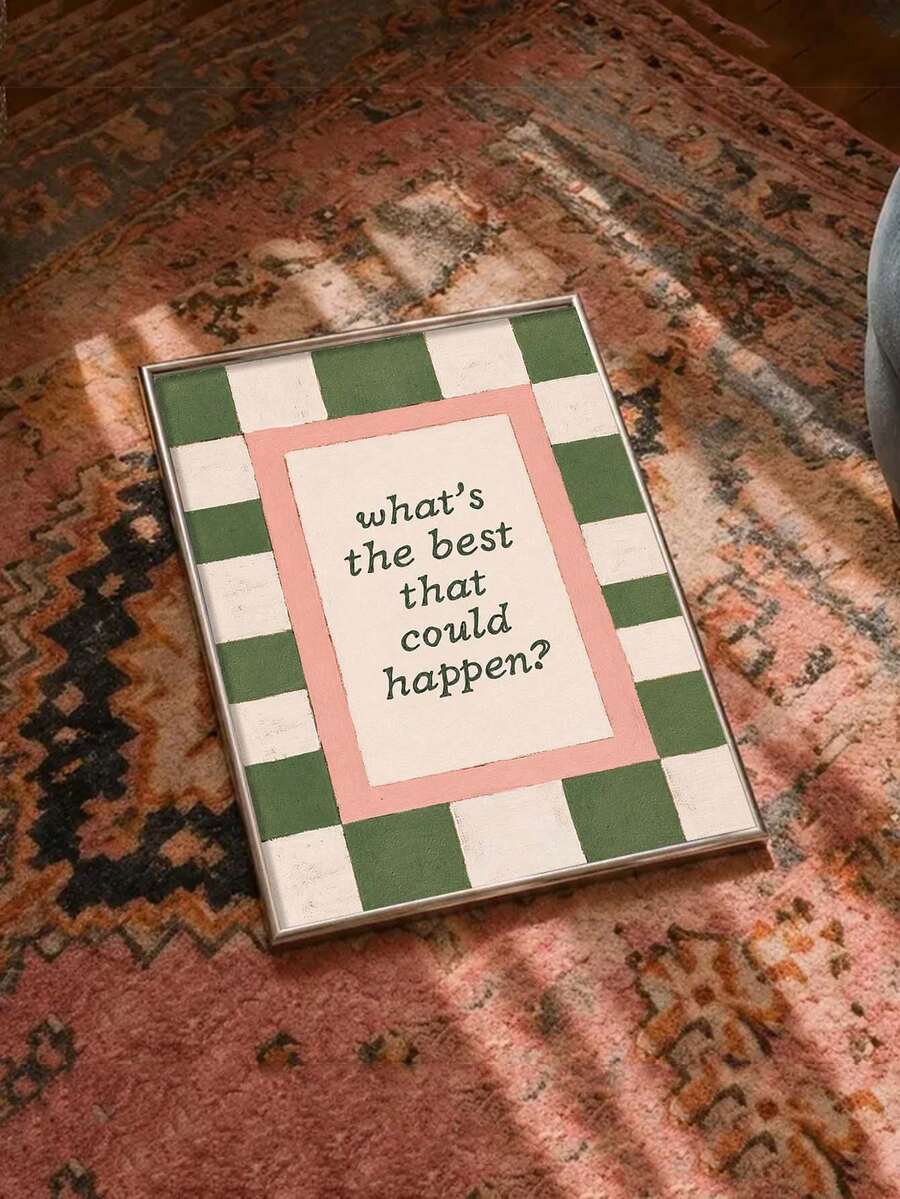 What's The Best That Could Happen Inspirational Text Canvas Poster 