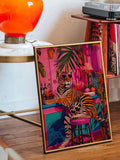 Pink jungle pop-art cocktail poster