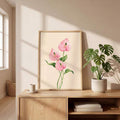 Watercolor floral print in blush pink green and cream colors