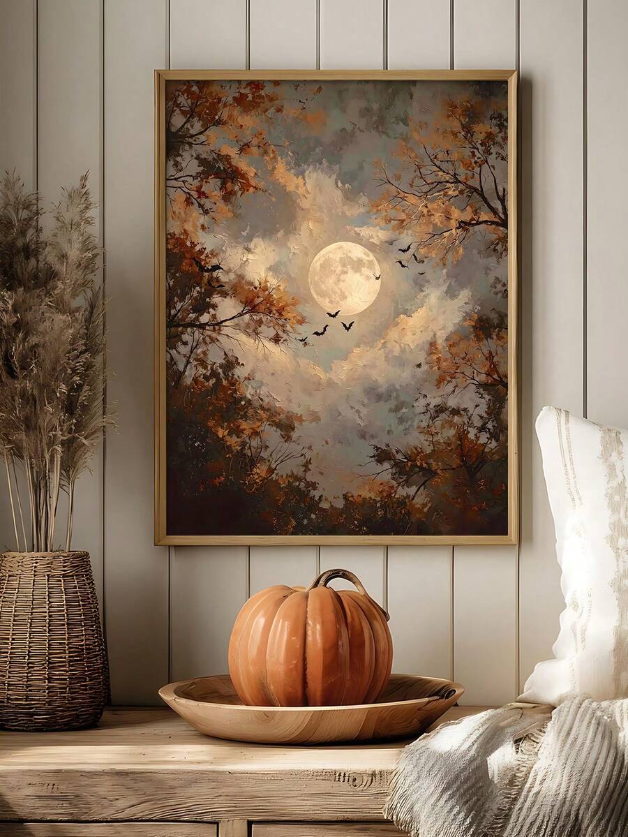 Moody amber and charcoal seasonal decor