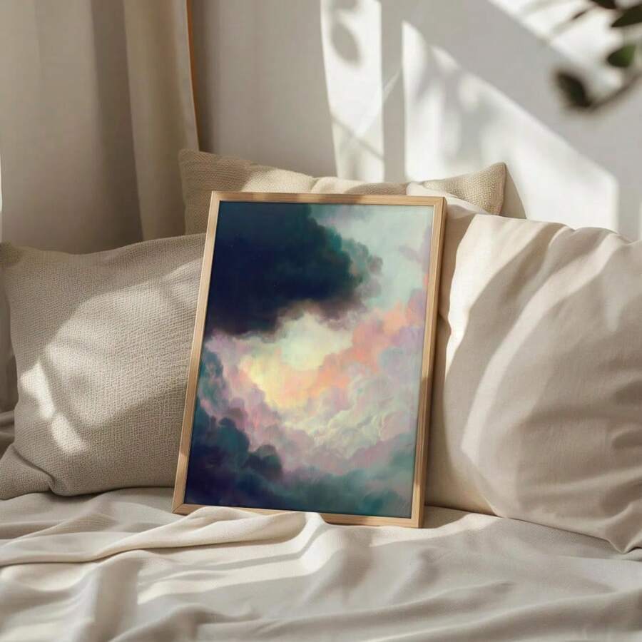 Dark academia wall decor with multicolor natural imagery