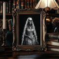 Gothic romance wall art featuring an eternal skeleton couple