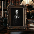 Dark academia skull lovers canvas in frameless display