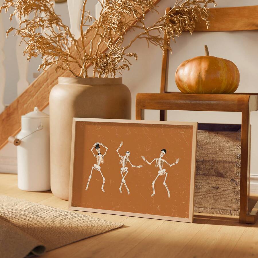 Burnt orange and ivory Halloween decor