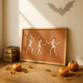 Playful spooky skeleton canvas poster