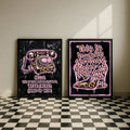 Pink baddie quote wall art shown as an unframed modern room accent