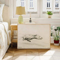 White terrier art shown in slim wood or gold frame