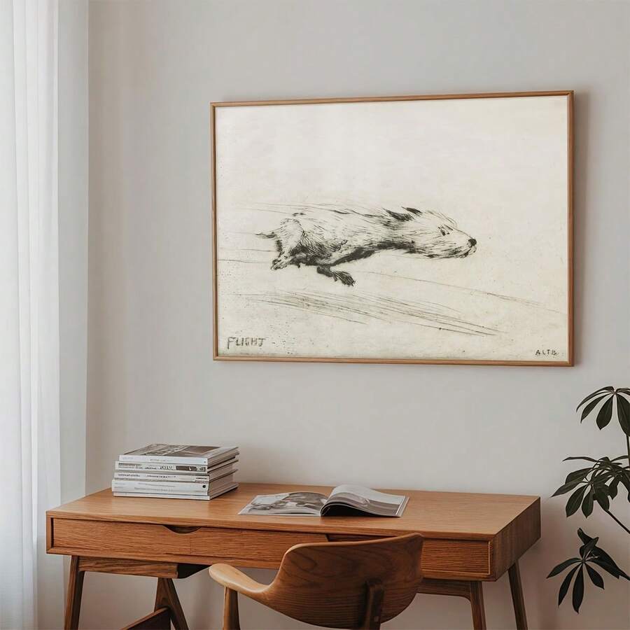 Dog illustration poster for gallery wall bedroom or desk area