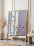 Abstract Line Floral Window Shadow Minimalist Canvas Wall Poster