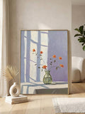 Abstract Line Floral Window Shadow Minimalist Canvas Wall Poster
